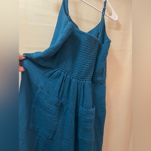 Carve design sleeveless romper blueish size medium fun bohemian eco friendly - Picture 6 of 9